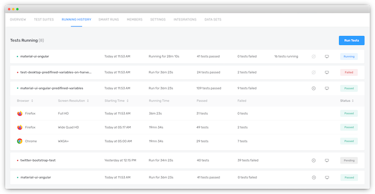 Run tests in the cloud, no infrastructure cost