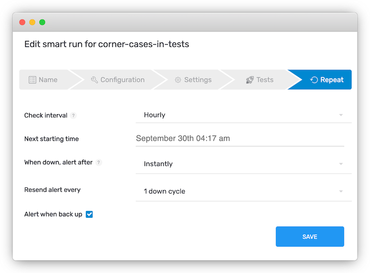Schedule tests to run in advance Schedule tests to run in advance